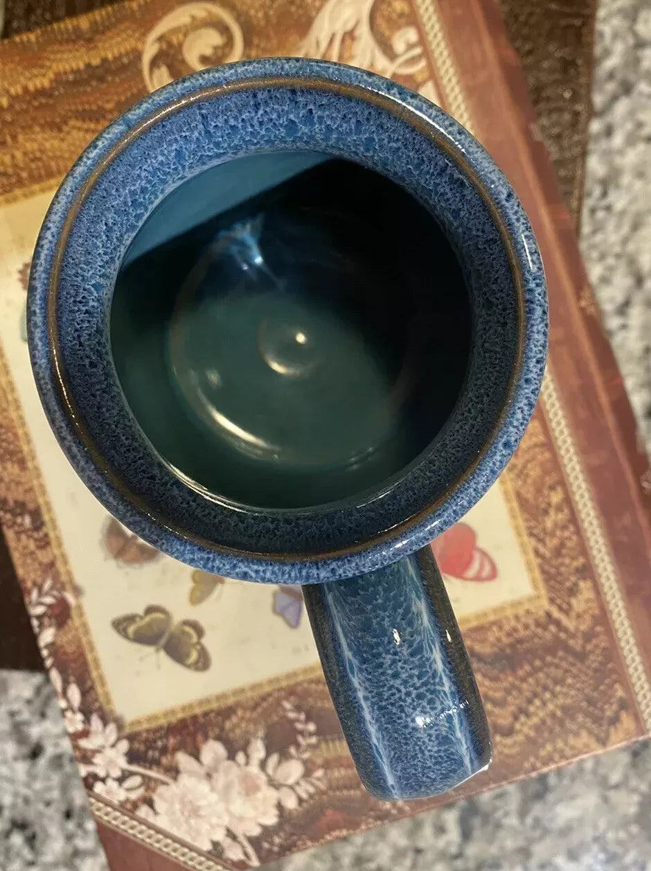 Deneen Pottery Hand Thrown Mug “Another Broken Egg Cafe” Alpharetta  GA Blue 2017