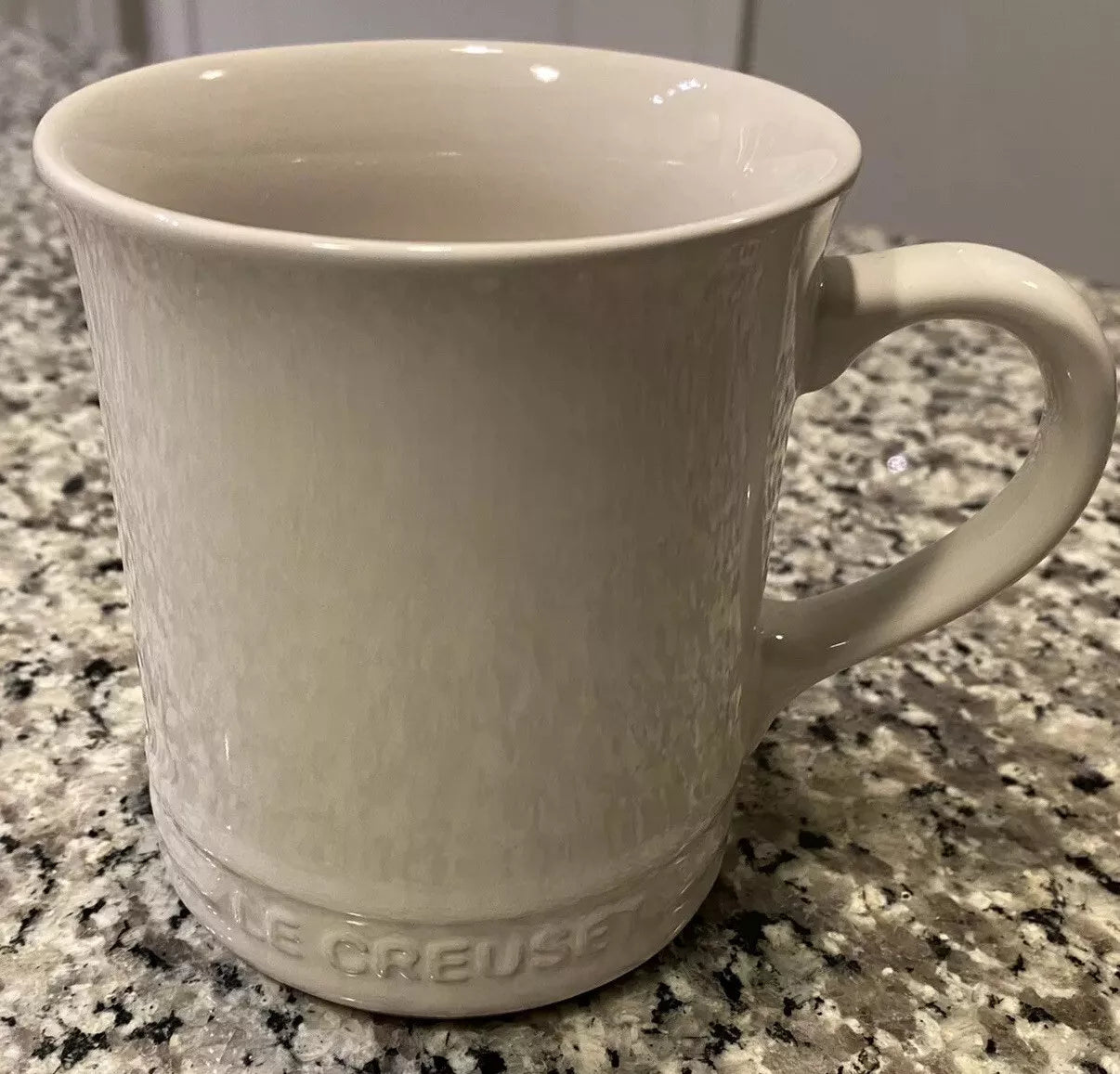 Le Creuset White Coffee Mug Tea Cup Stoneware 14 Oz