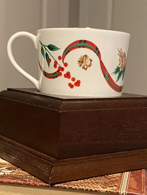 Holiday Tidings Coffee Tea Cup and Saucer