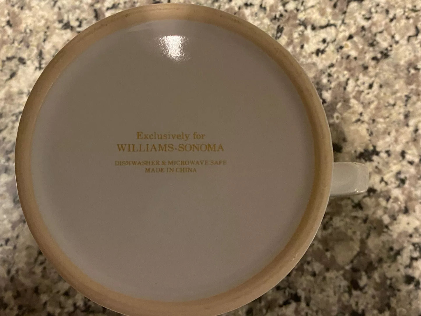 Williams Sonoma “S” Initial Letter Monogram White Porcelain Coffee Mug Tea Cup