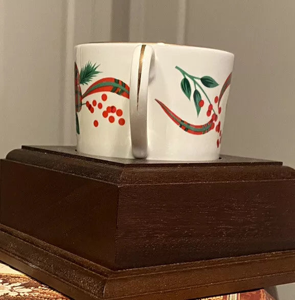 Holiday Tidings Coffee Tea Cup and Saucer