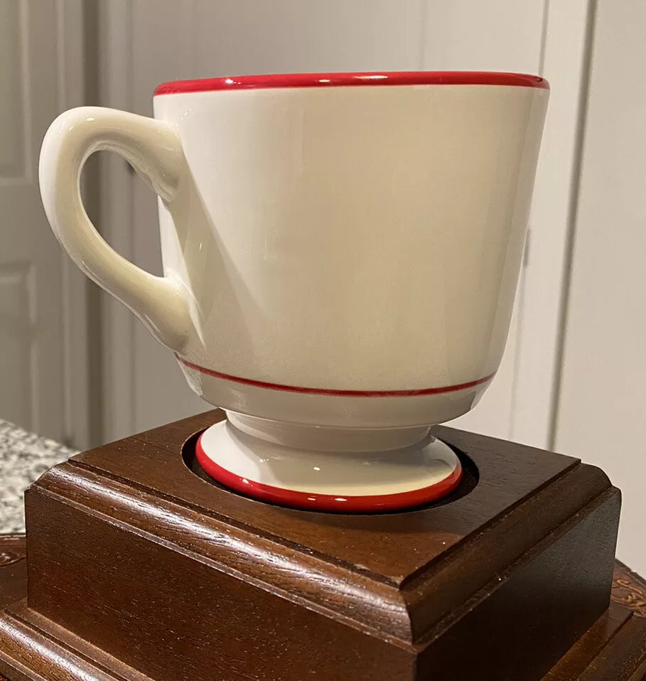 Williams Sonoma Quality Brand Cup Mug “Merchant Coffee” White and Red