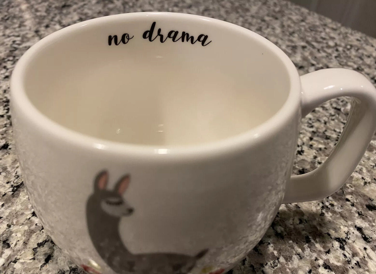 Lama “No Drama” Coffee Mug Tea Cup Opal House Porcelain 16 Oz.