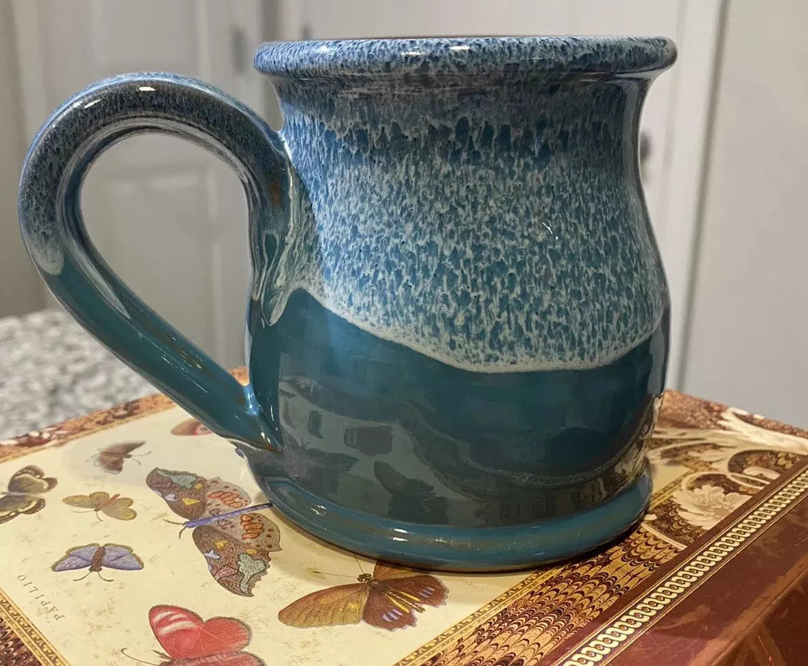 Deneen Pottery Hand Thrown Mug “Another Broken Egg Cafe” Alpharetta  GA Blue 2017