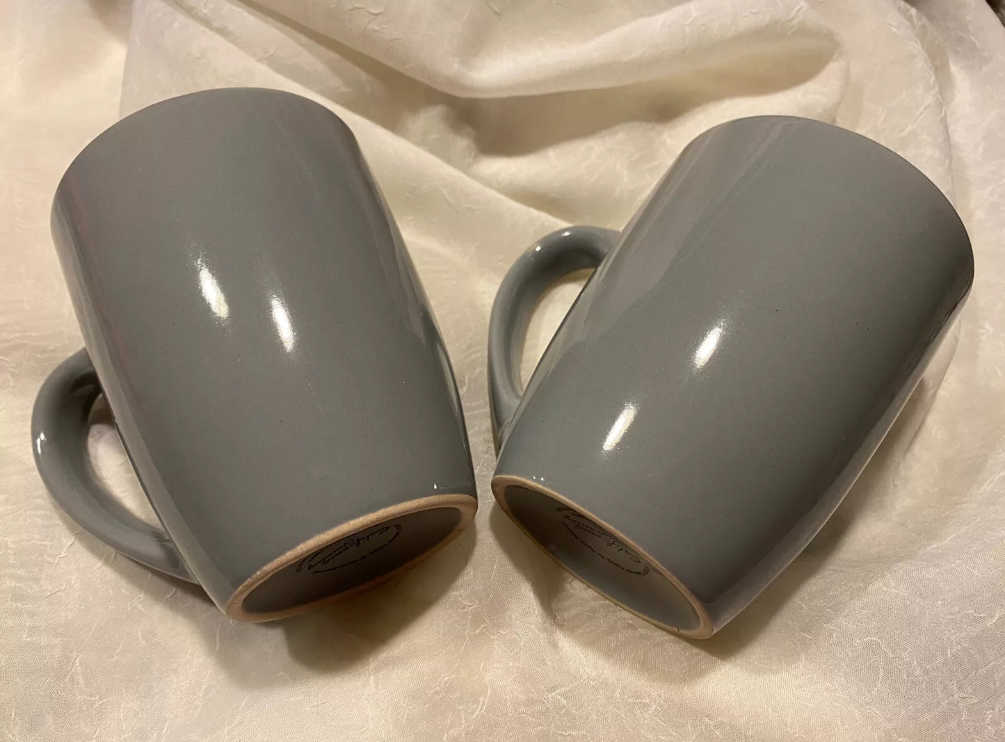 Set of Two California Pantry Gray Snowflake Mittens 12 Oz Coffee Tea Cups Mugs